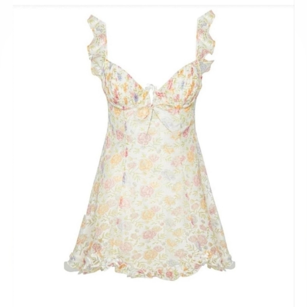 For Love and Lemons Rosie Dress Floral Spring Boho Coquette Girly Frilly Size M - Picture 8 of 16